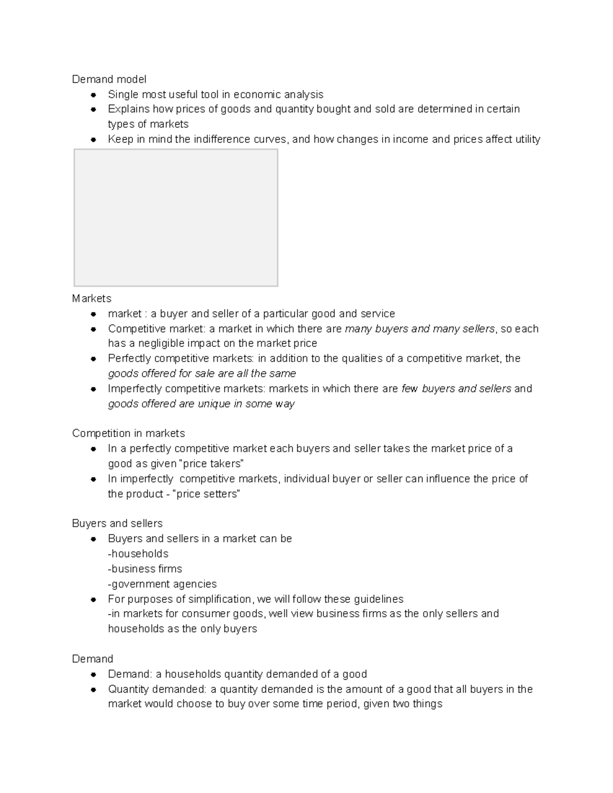Agec 105 notes week 3 - Demand model Single most useful tool in ...