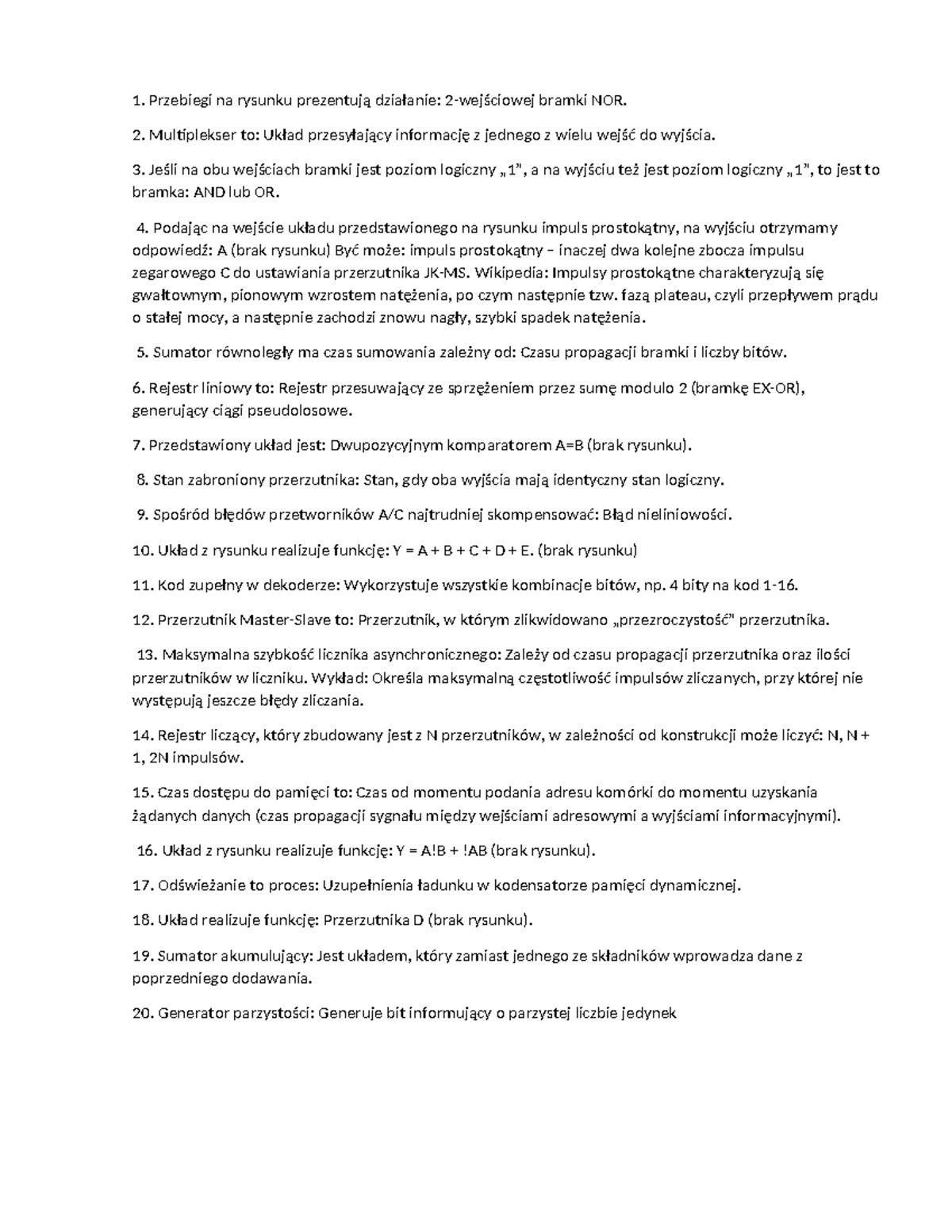 Perwyje 20 - jkjhjk - Przebiegi na rysunku prezentują działanie: 2