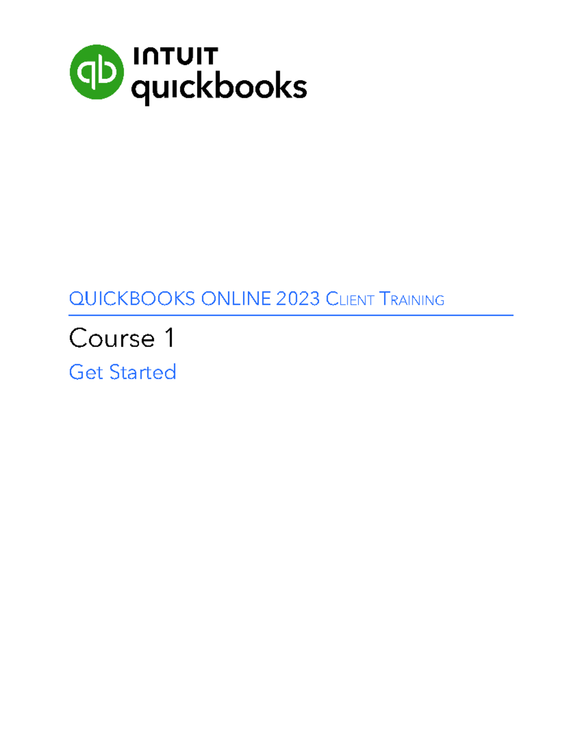 Quick Books Online Client Course 1 - Getting Started - QUICKBOOKS ...