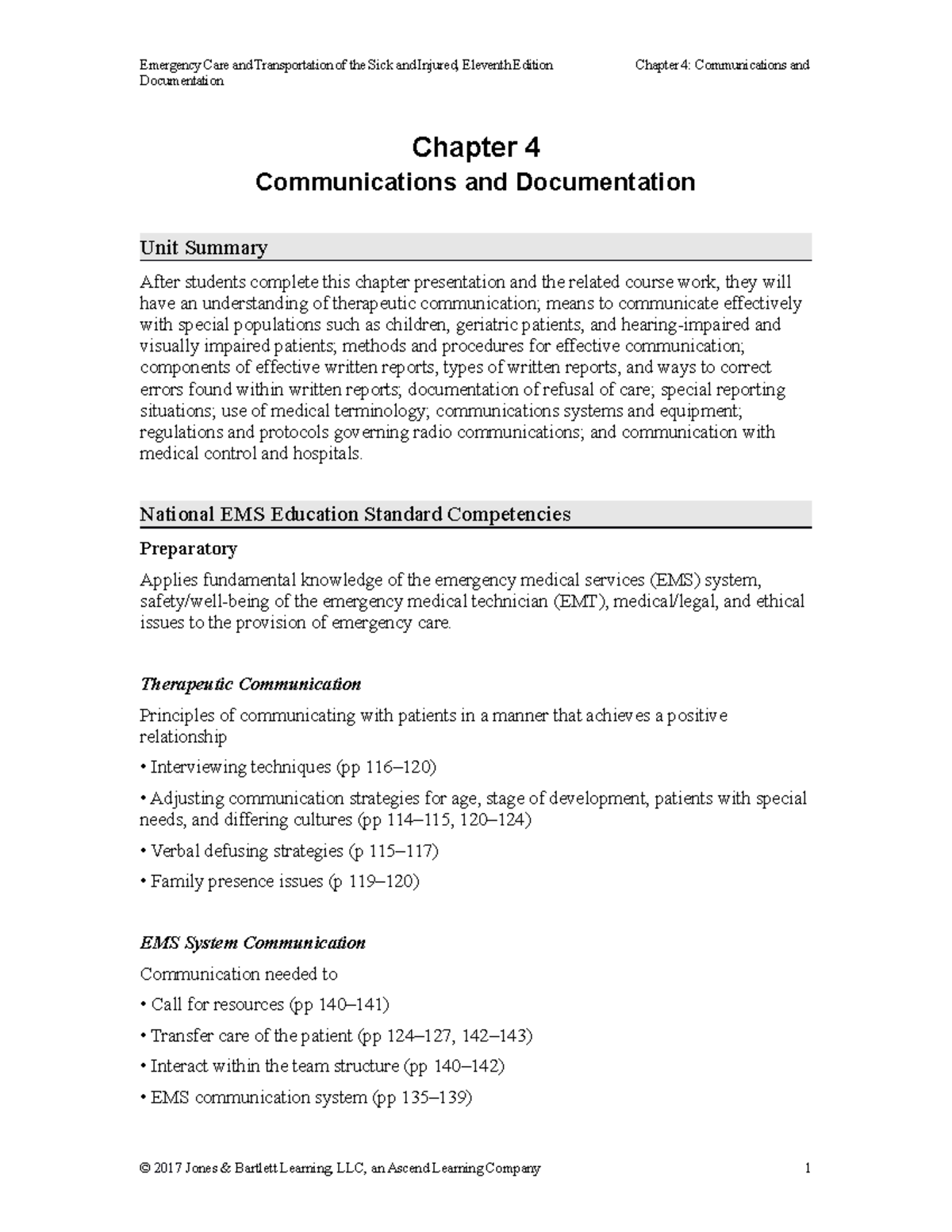 Chapter 4 Focused Outline - Documentation Chapter 4 Communications And ...