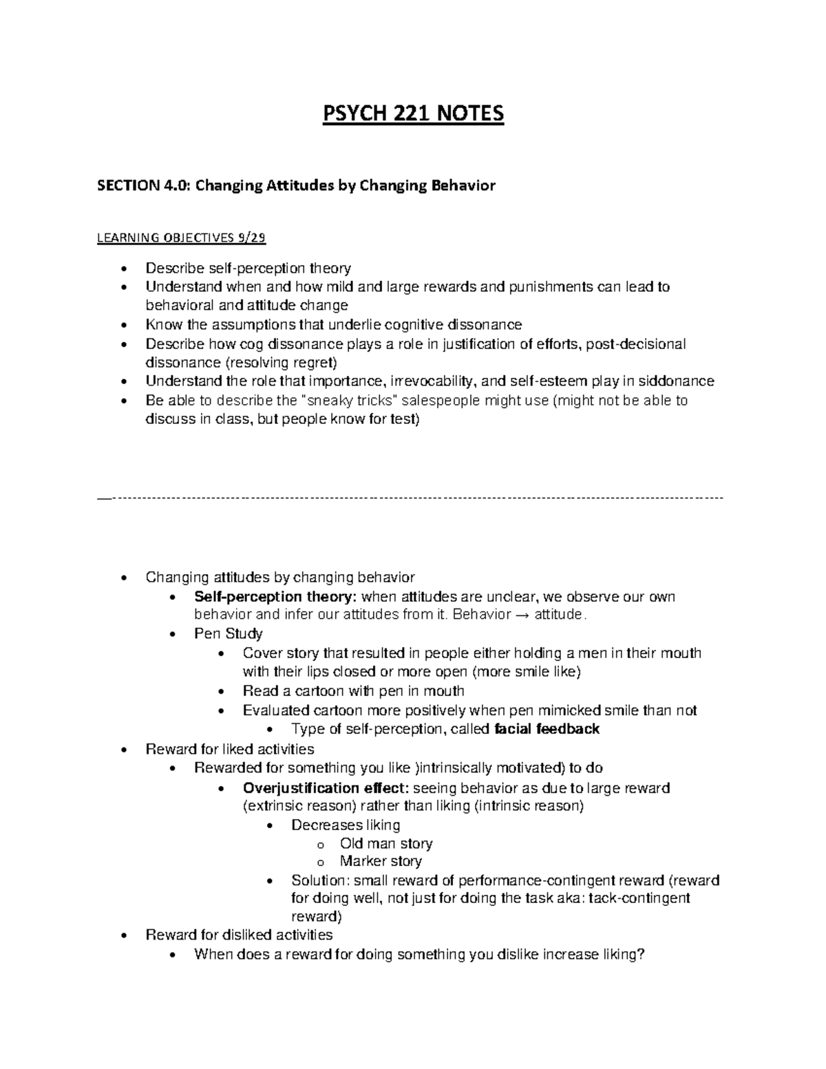 U4 psych 221 - PSYCH 221 NOTES SECTION 4: Changing Attitudes by ...