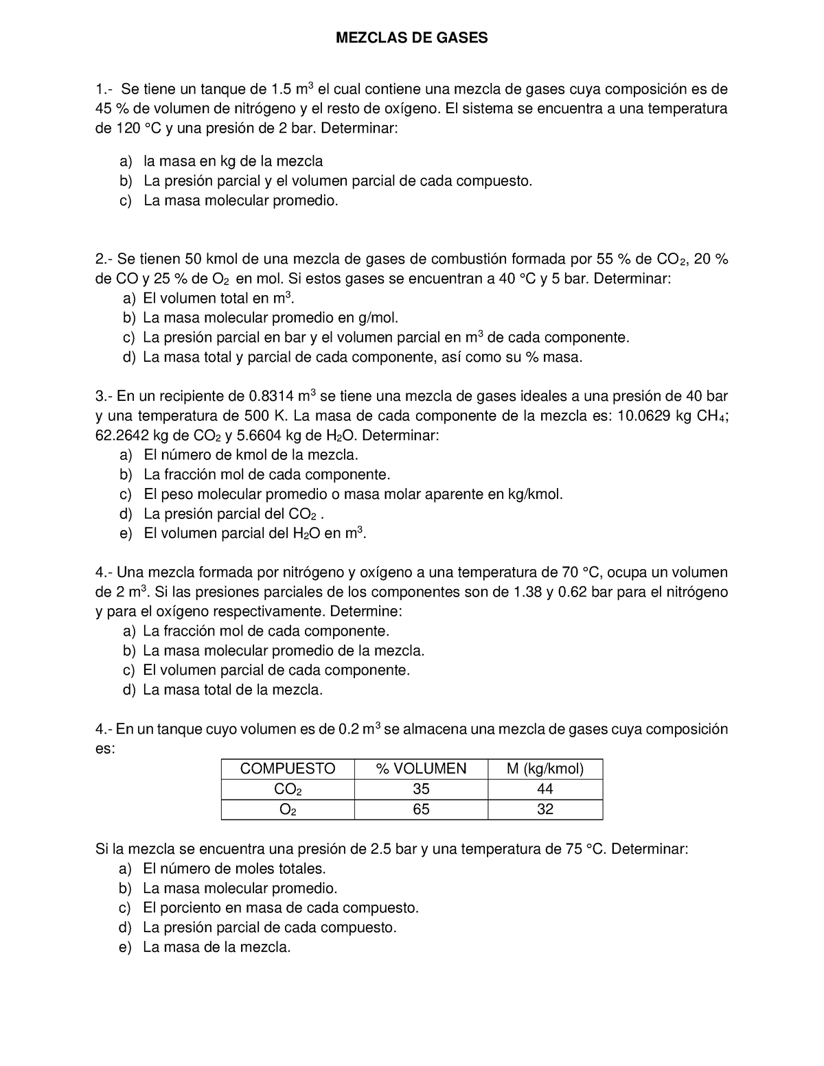 TB Mezclas - Ejercicios De Gases - MEZCLAS DE GASES 1.- Se Tiene Un ...