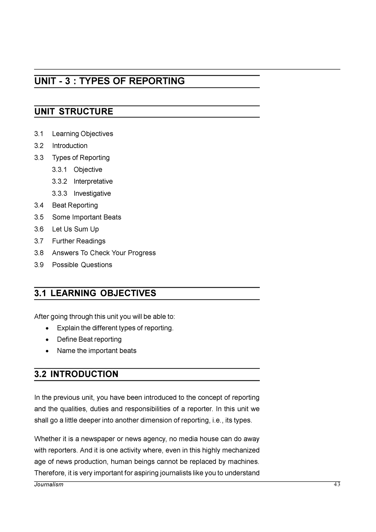 Types Of Reporting Notes Of Sem 3 Journalism - Unit - 3 : Types Of 