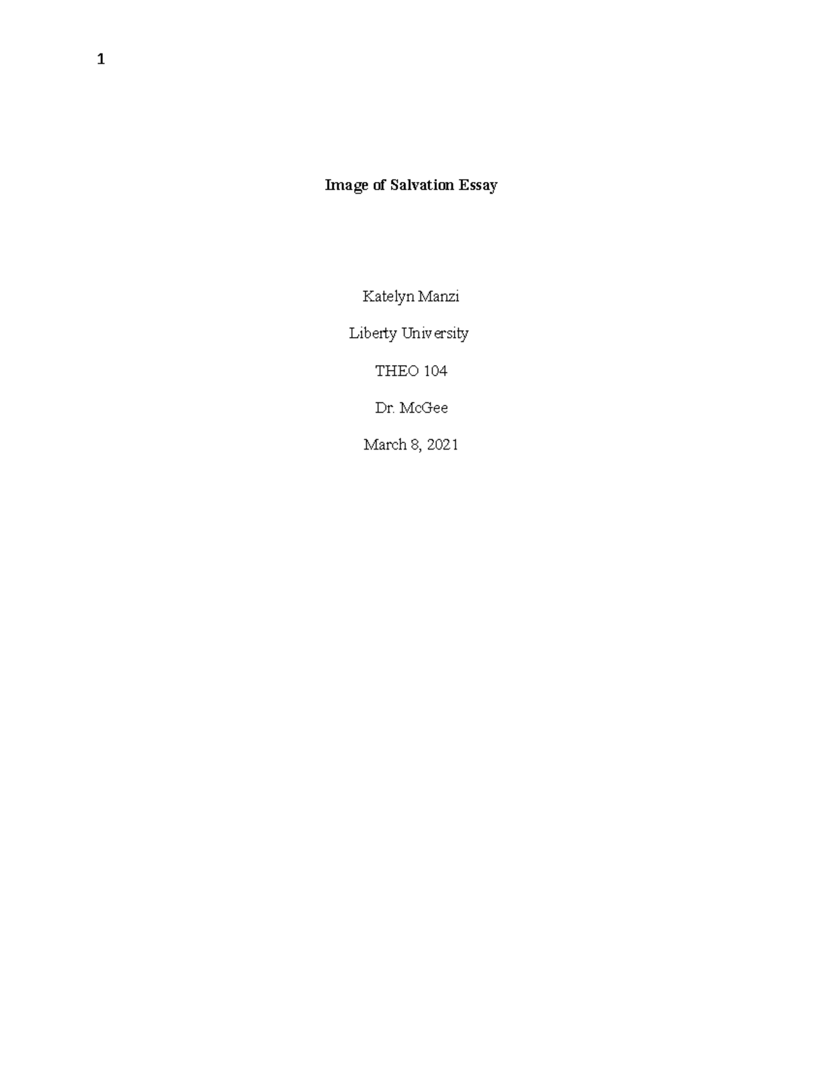 salvation essay title