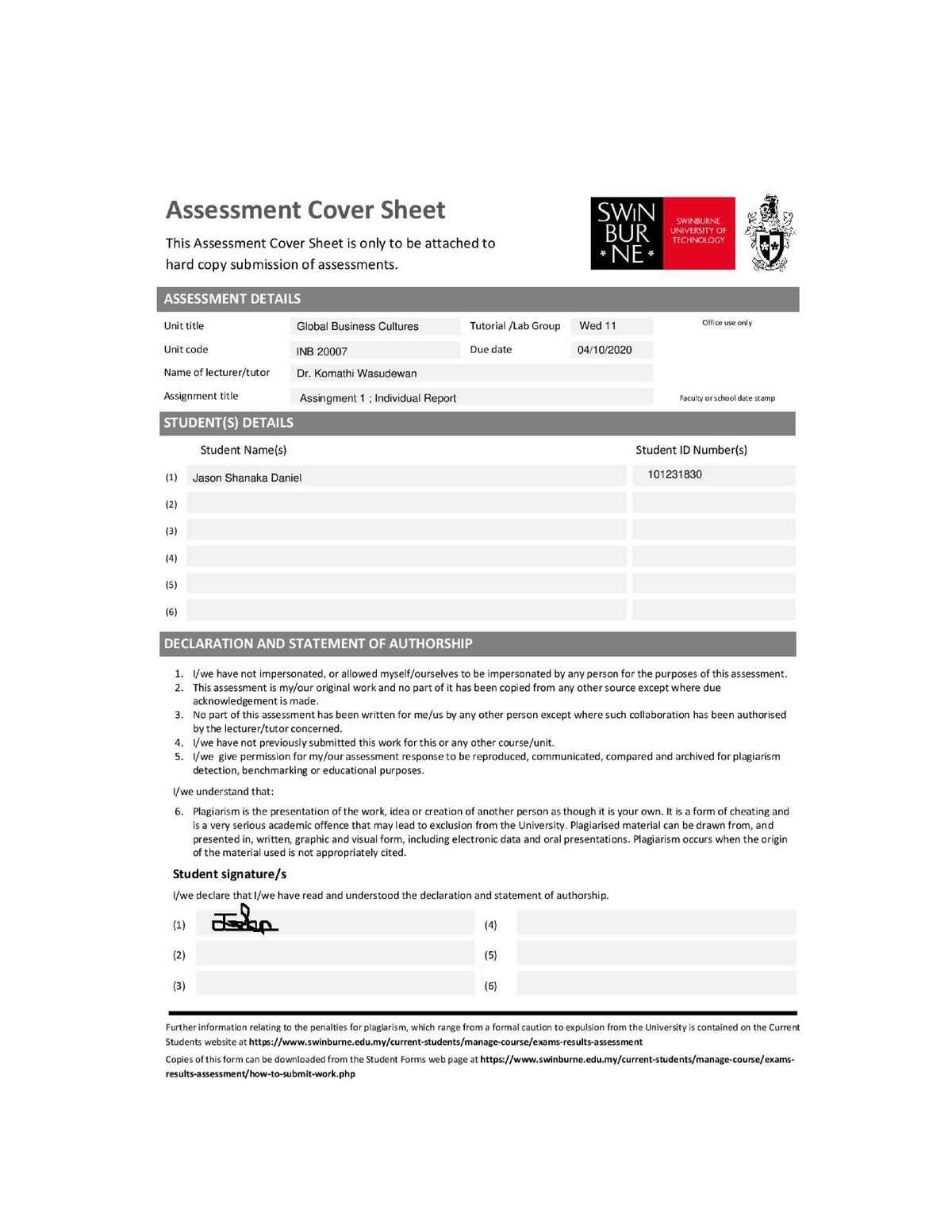 Individual Essay - INB 20007 Assignment 1 Japanese Social-Cultural ...