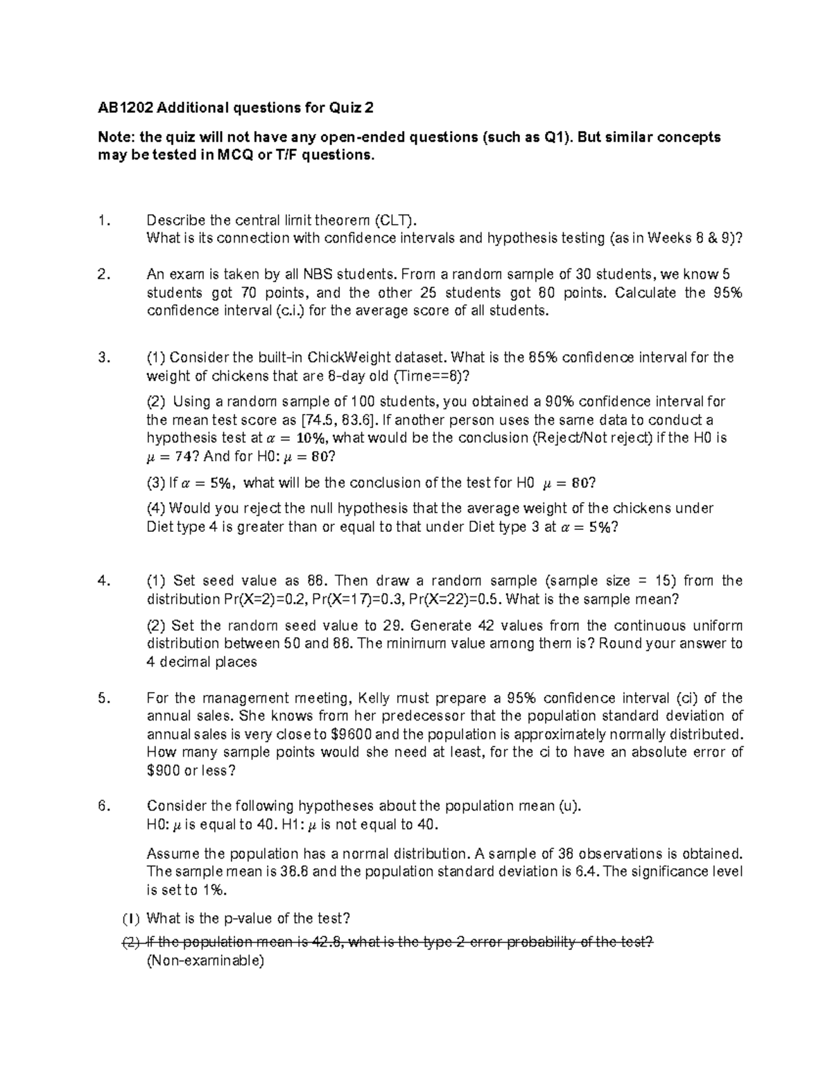 AB1202 2324S1 - additional practice questions (Quiz2) - AB1202 ...