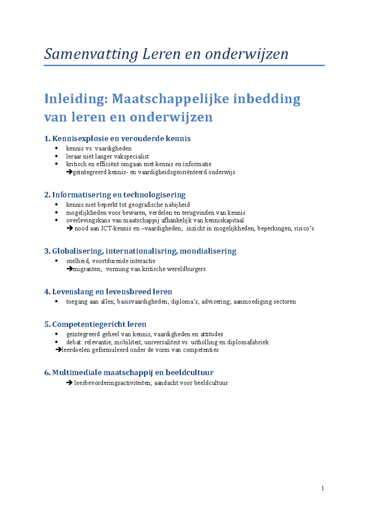 Samenvatting Leren En Onderwijzen - Samenvatting Leren En Onderwijzen ...