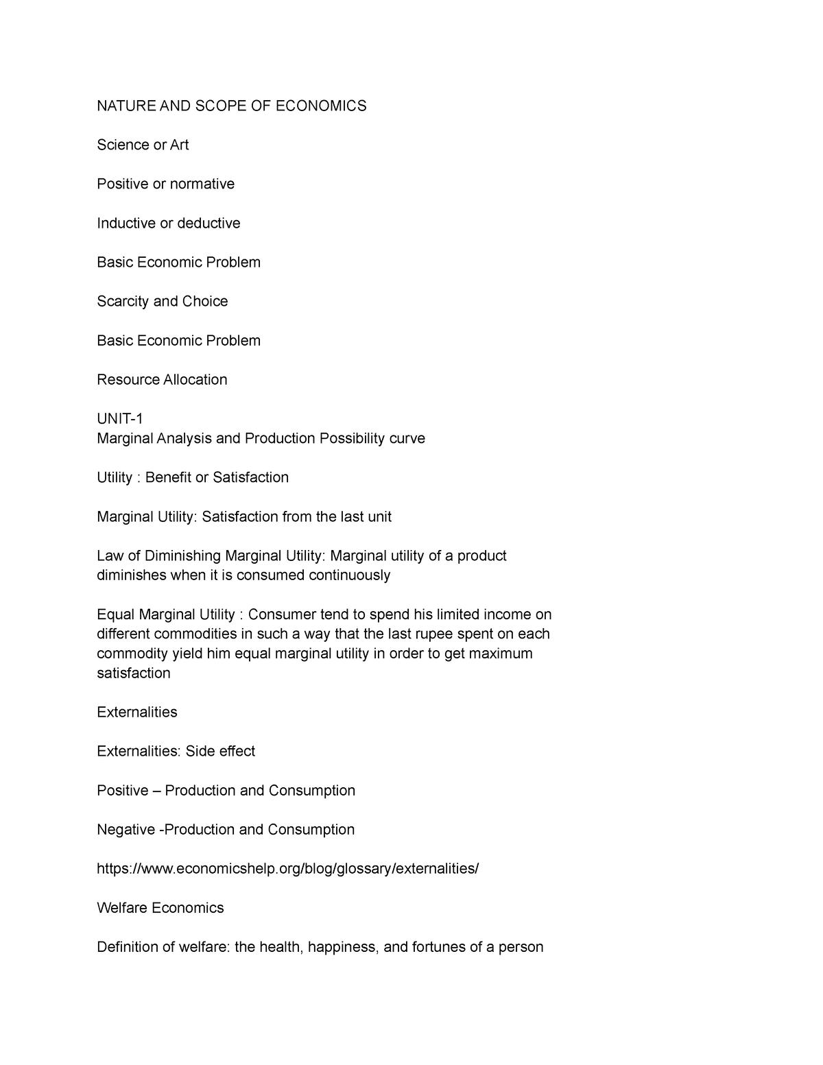 assignment scope of economics