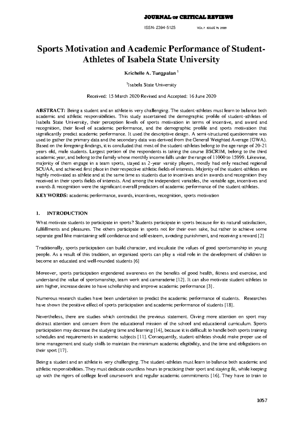 61d575c86cab02 - Sports Motivation and Academic Performance of Student ...