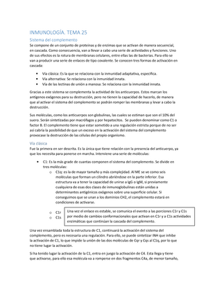 TEMA 25 Apuntes - Sistema del complemento - StuDocu