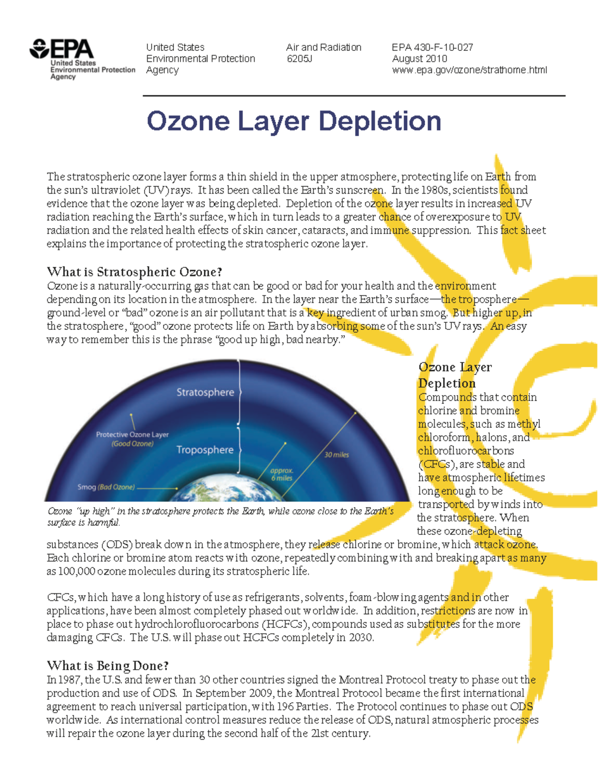 Ozone Depletion - Ozone Layer Depletion United States Air and Radiation ...