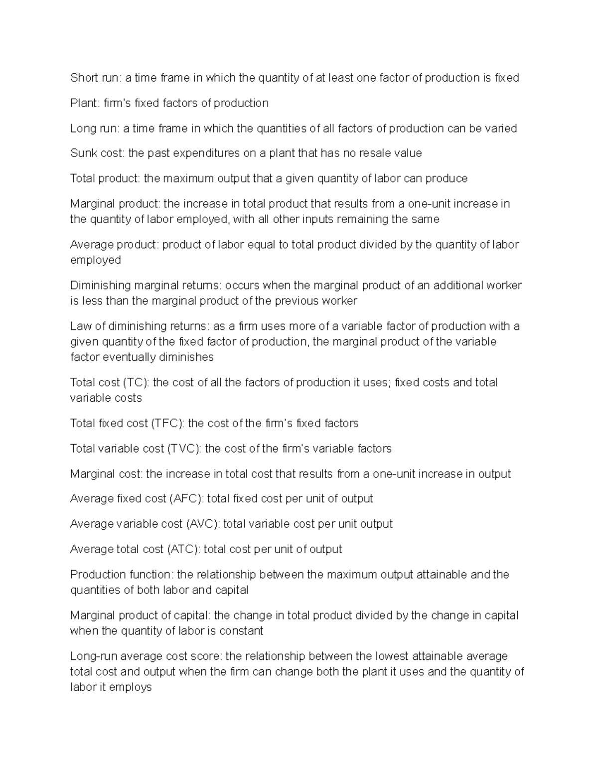 microeconomics-chapter-11-vocab-short-run-a-time-frame-in-which-the