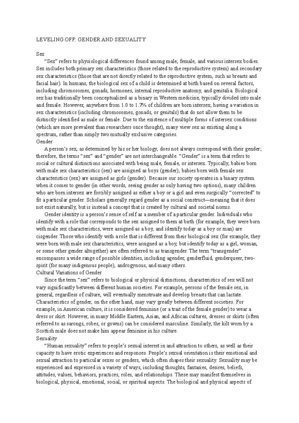 Lecture 2 Gender and Society - PangSU - Studocu