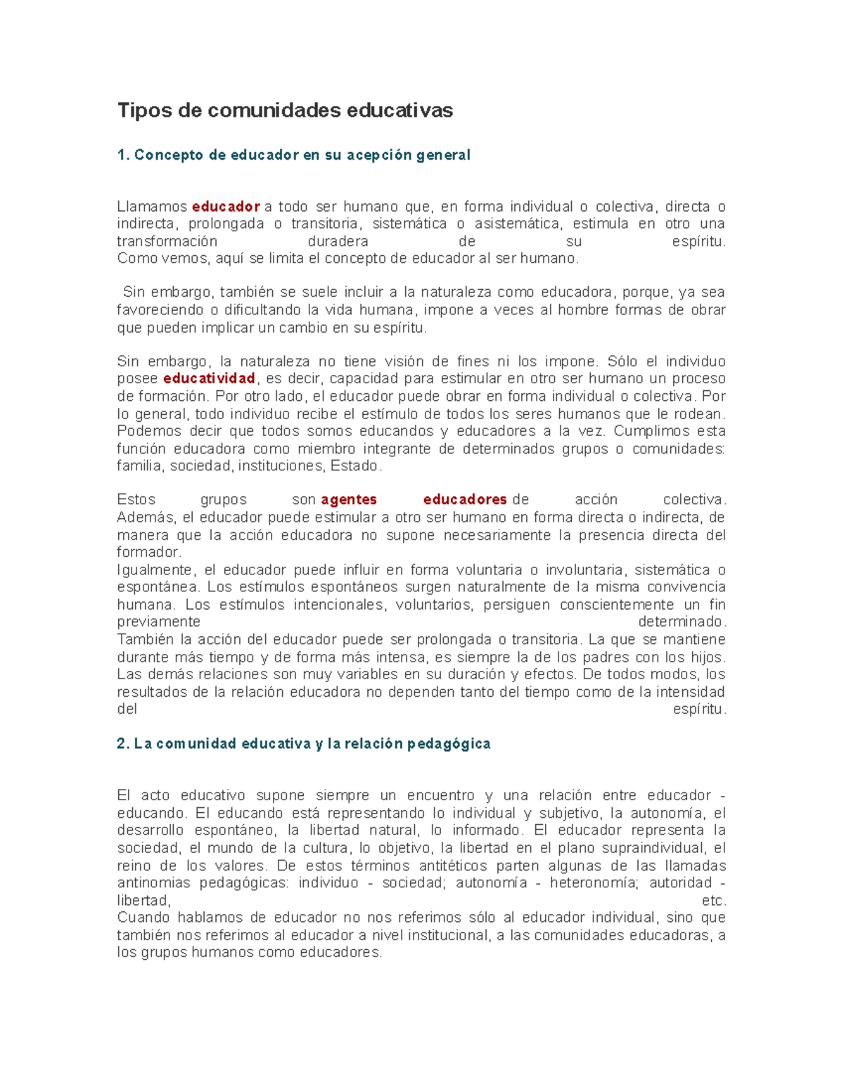 Tipos de comunidades educativas - Letra básica I - UASD - Studocu