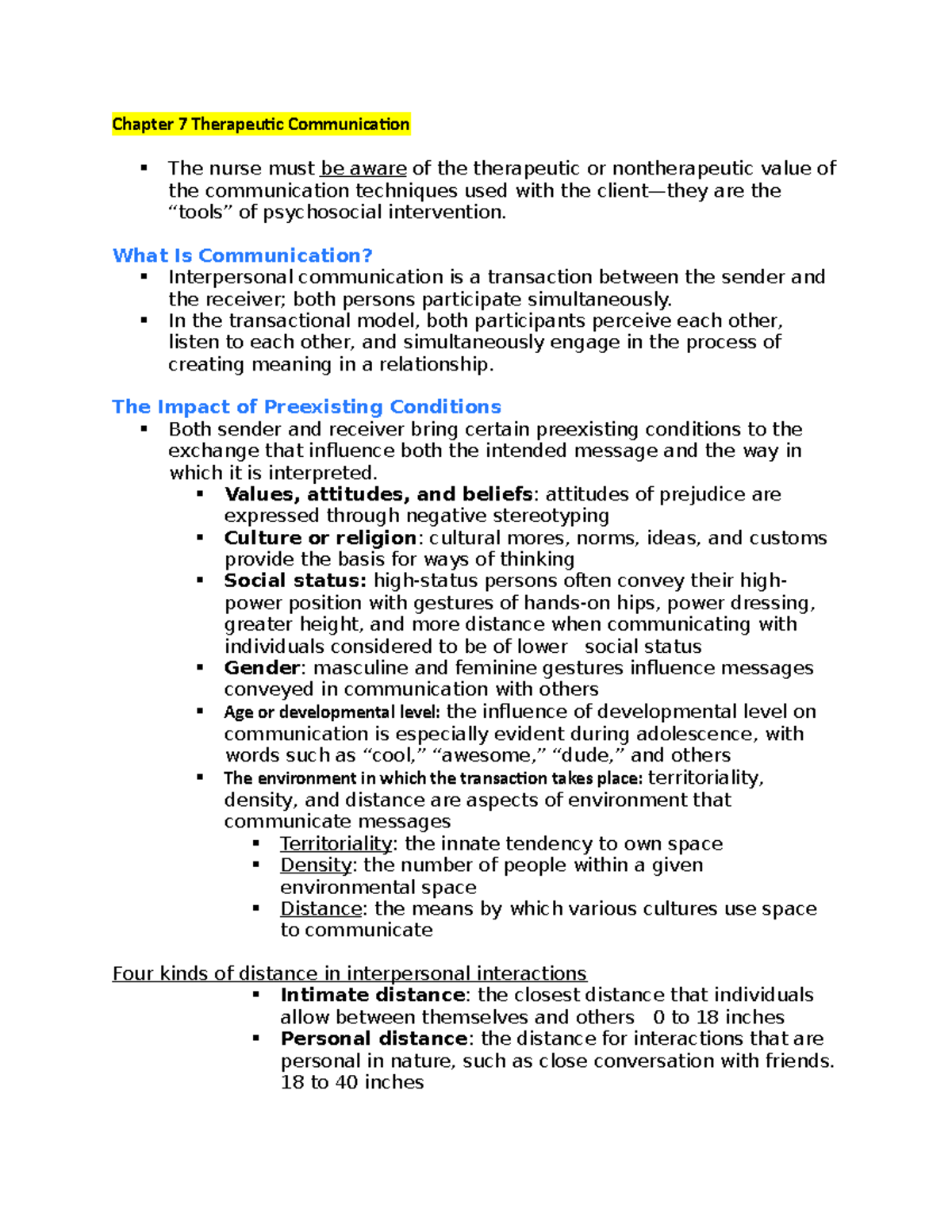 Chapter 7 Therapeutic Communication What Is Communication 