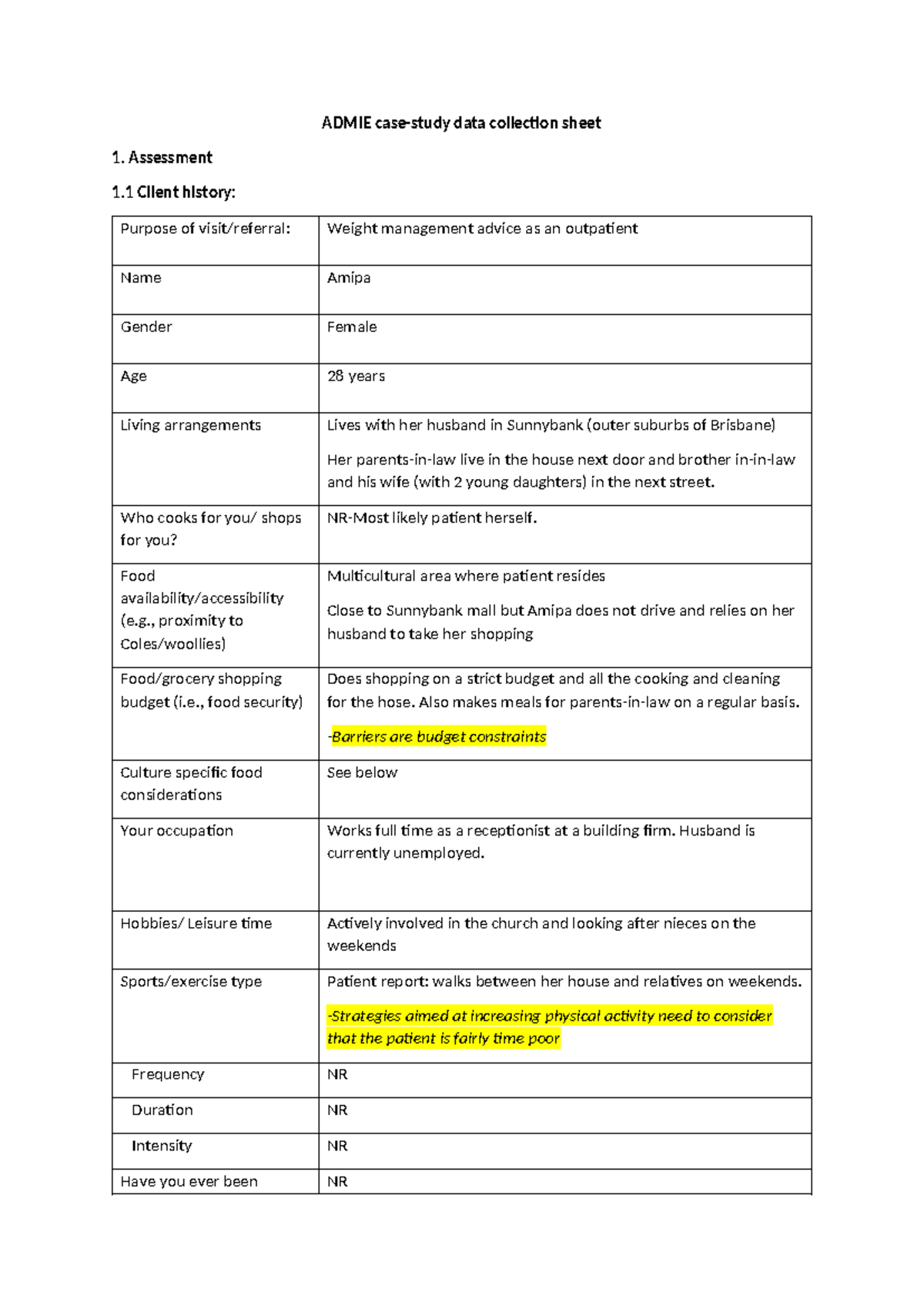 Case study response - ADMIE case-study data collection sheet 1 ...
