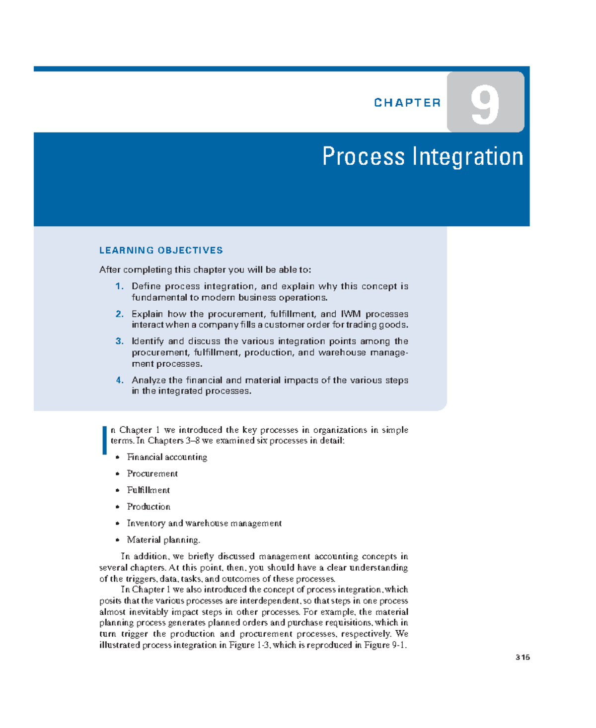 Process Integration - C H A P T E R 4 The Procurement Process 315 315 ...
