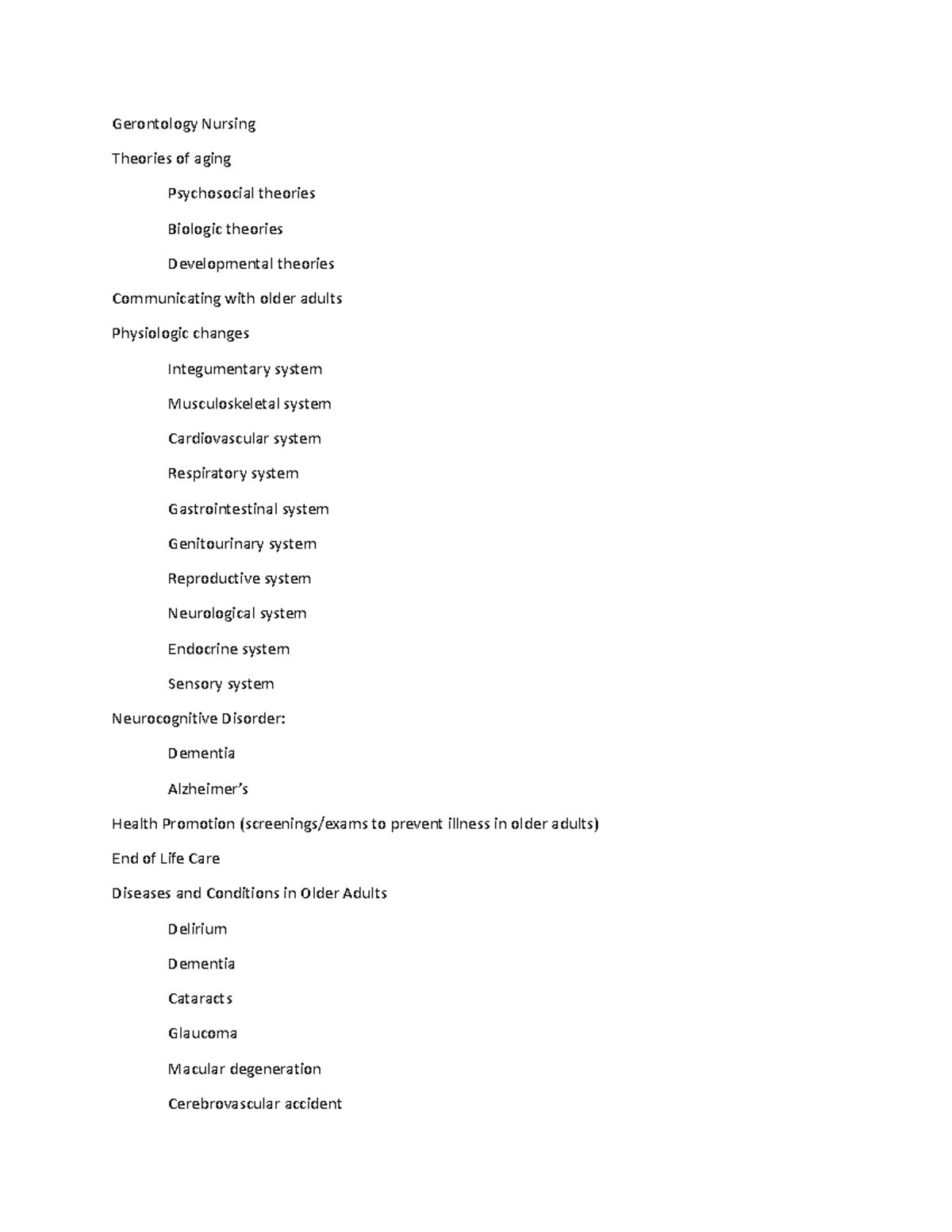 Gerontology health - Gerontology Nursing Theories of aging Psychosocial ...