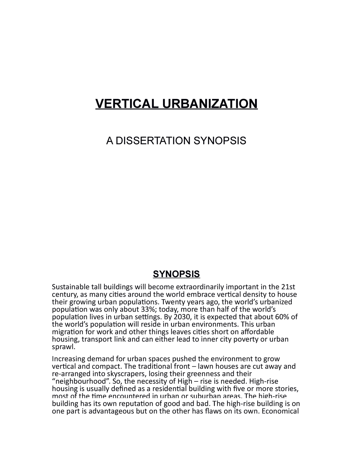 thesis on urbanization