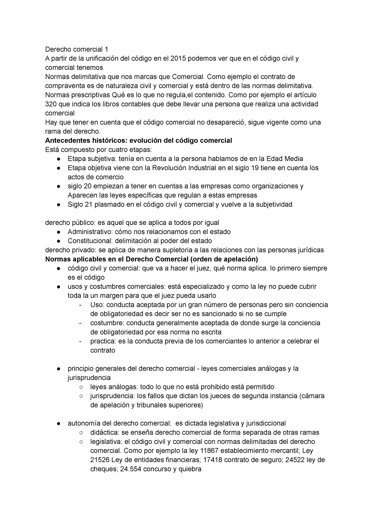 Parte 1 - 4 Clases - Derecho Comercial 1 A Partir De La Unificación Del ...