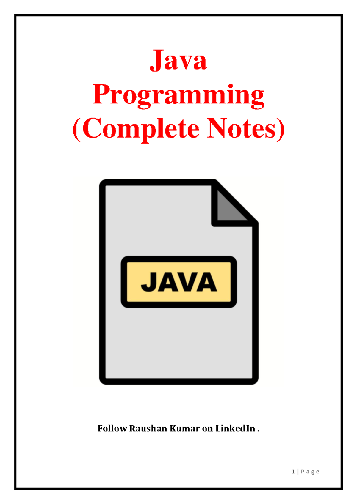 Java Complete Notes💡 - Java notes - Java Programming (Complete Notes ...