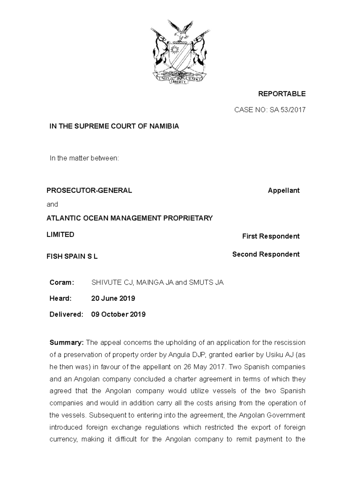 2019-nasc-594 on the Drawings cases and o - REPORTABLE CASE NO: SA 53 ...