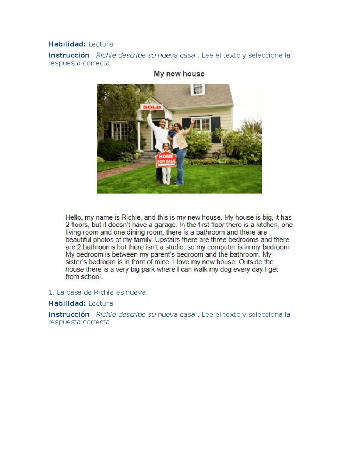 Skill - traduccion trabajo de ingles - Habilidad: Lectura Instrucción ...