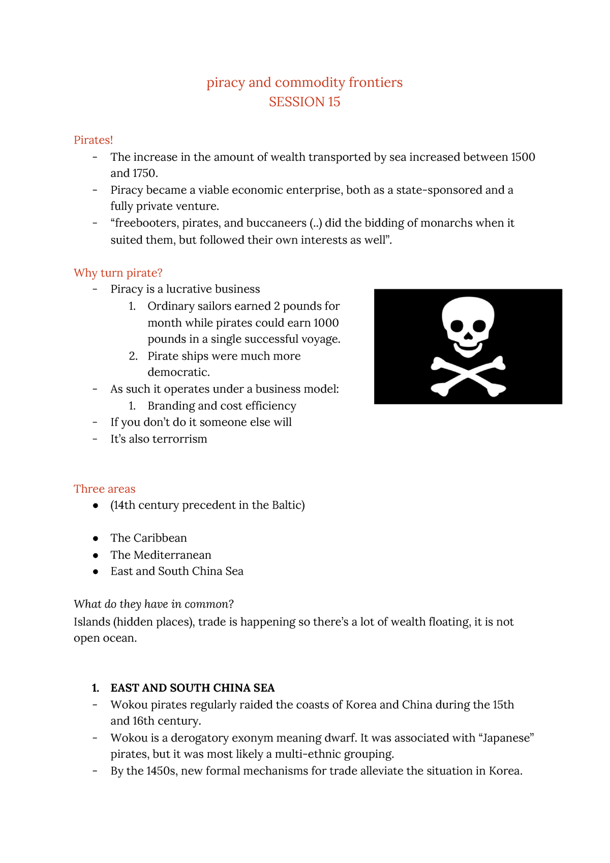 Session 15 Piracy And Commodity Frontiers Pisaca Awd Covvodita Fsowtiess 5e55ion ɽʁ Pisates Studocu