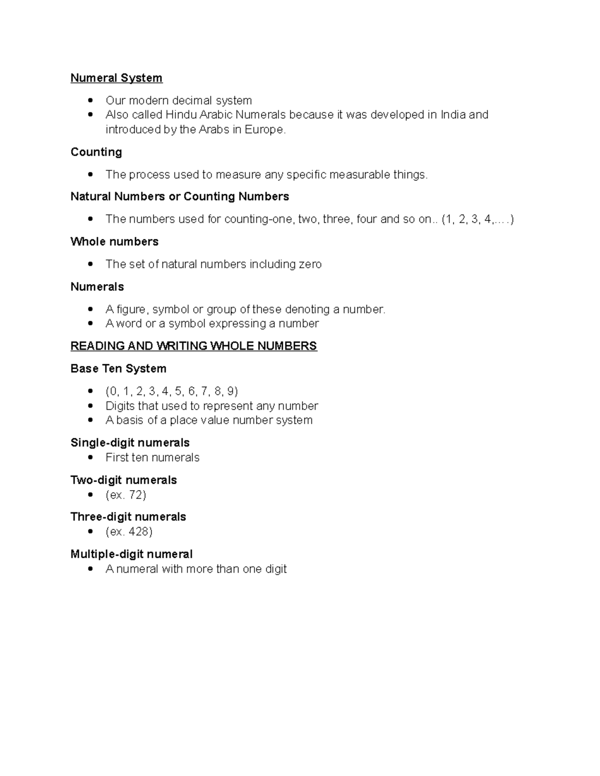 Bus Math - Leaning - Numeral System Our modern decimal system Also ...