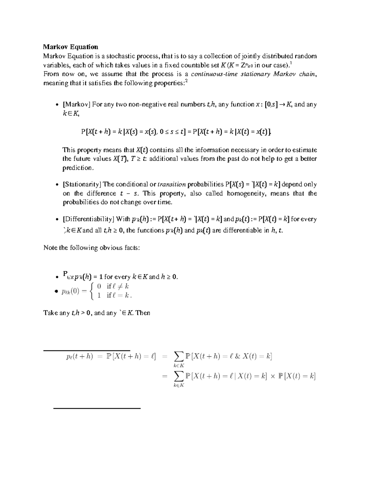 Markov Equation - Markov Equation Markov Equation is a stochastic ...