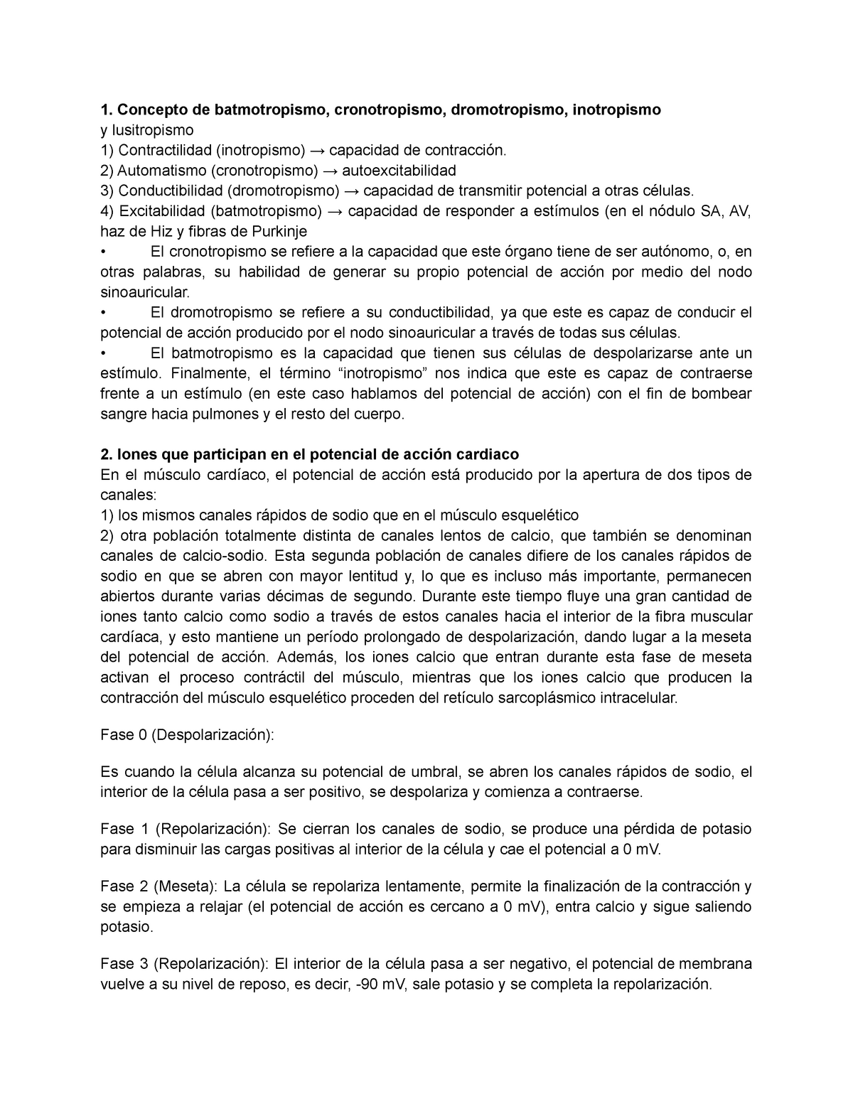 Discusión 5 FISIOLOGIA Y BIOQUIMICA - 1. Concepto de batmotropismo ...