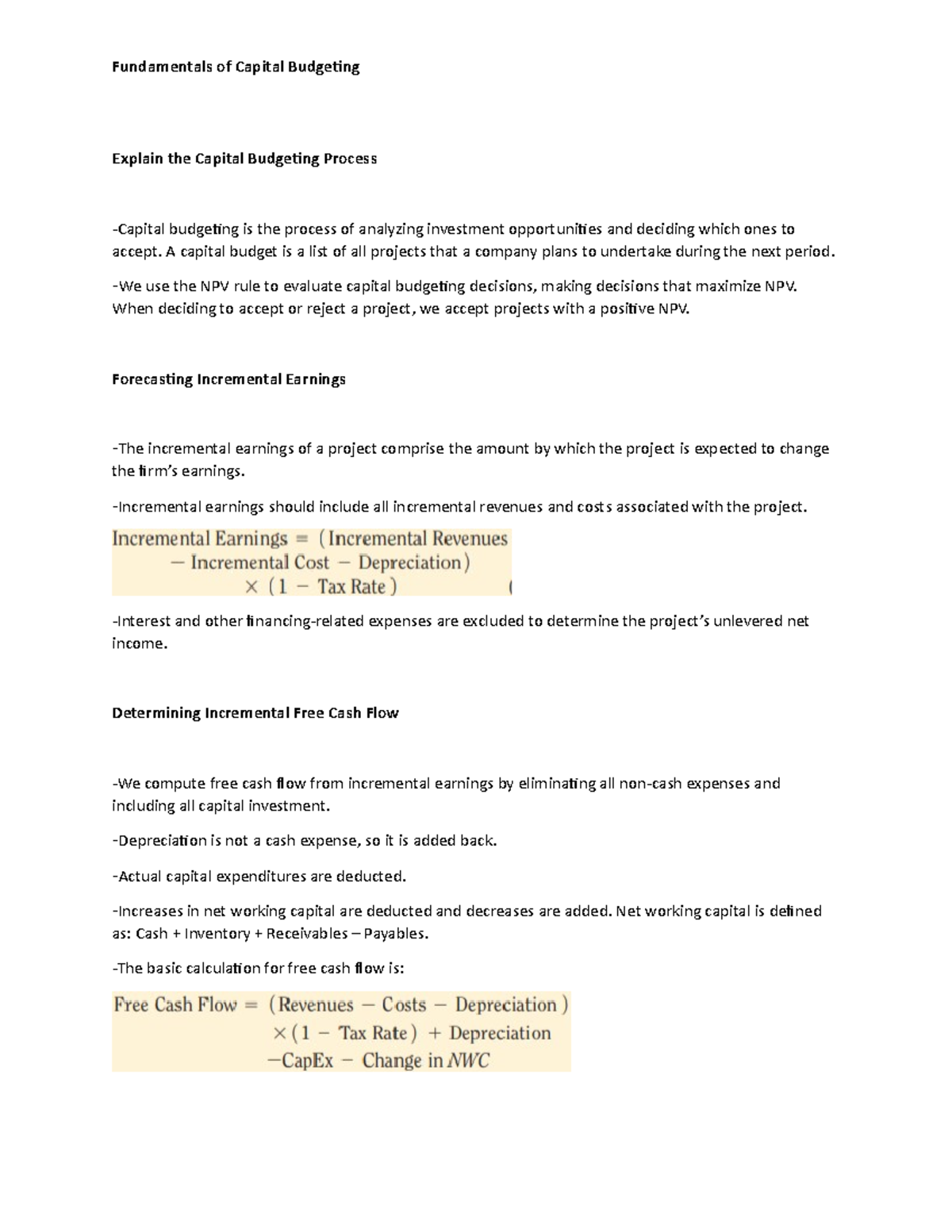 Fundamentals of Capital Budgeting - Fundamentals of Capital Budgeting ...