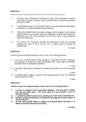 STA404 Assessment 1 NOV 2023 - UNIVERSITI TEKNOLOGI MARA ASSESSMENT 1 ...