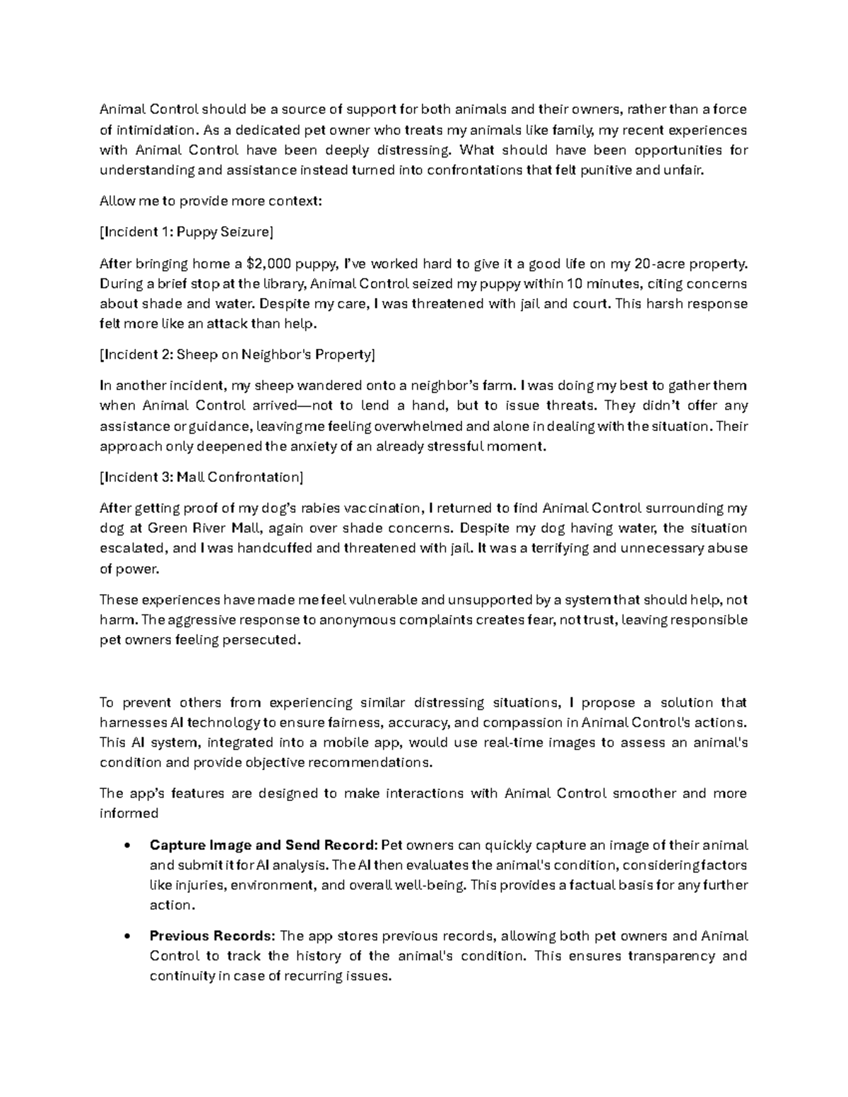 Script - Riz - Animal Control should be a source of support for both ...