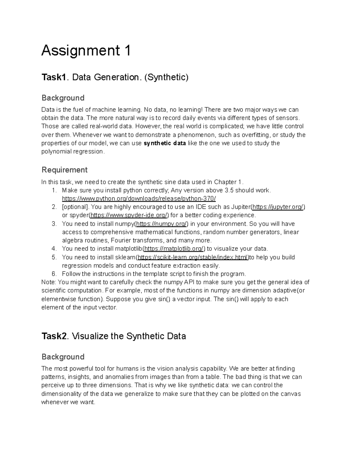 CSE5215 Assignment+1 - great - Assignment 1 Task1. Data Generation ...