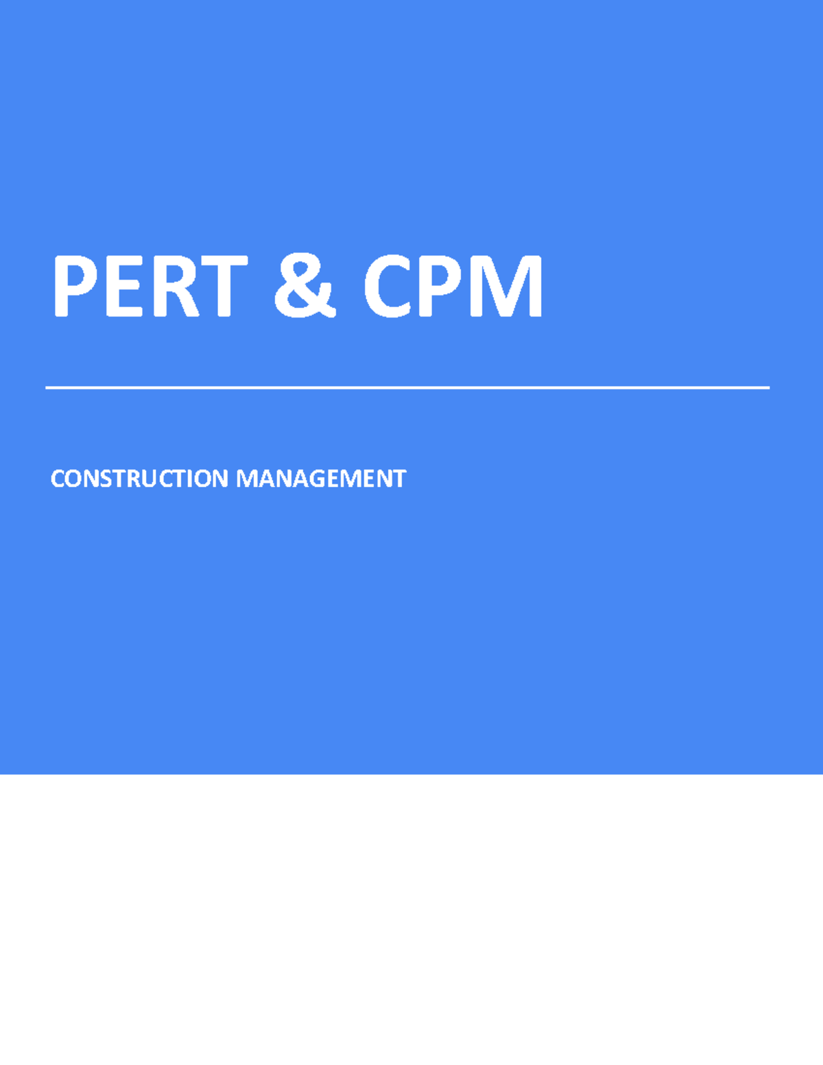 PERT CPM - Study Notes - construction engineering and management of ...