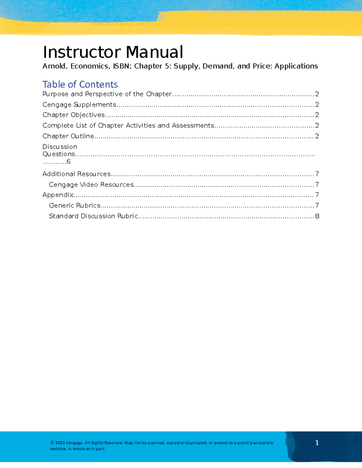 Chapter 05 IM Micro - Econ notes. - Instructor Manual Arnold, Economics ...
