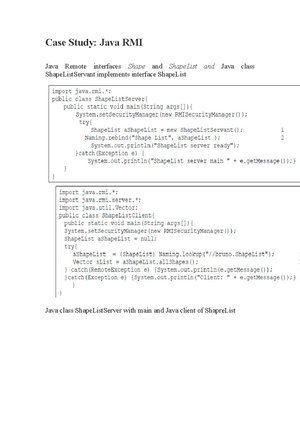 Case Study - Java RMI - Prof. Peter - Case Study: Java RMI Java Remote ...