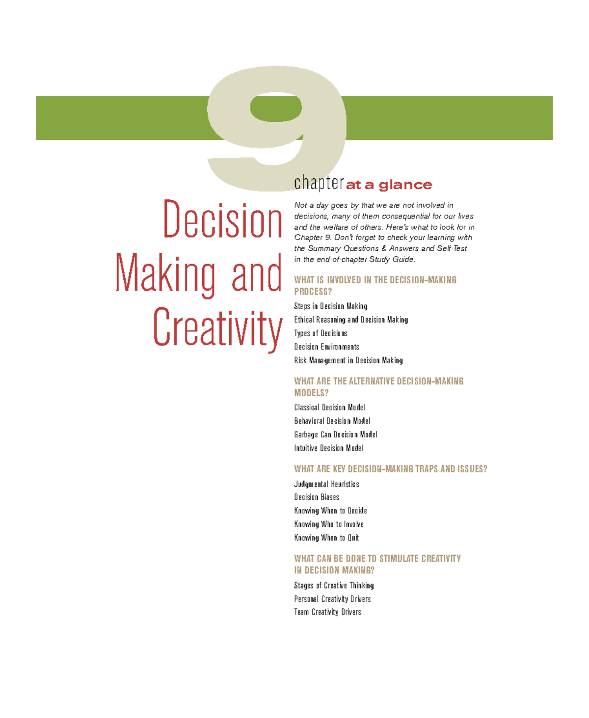 131637 Group 7 Material - Decision Making and Creativity 9 chapterat a ...