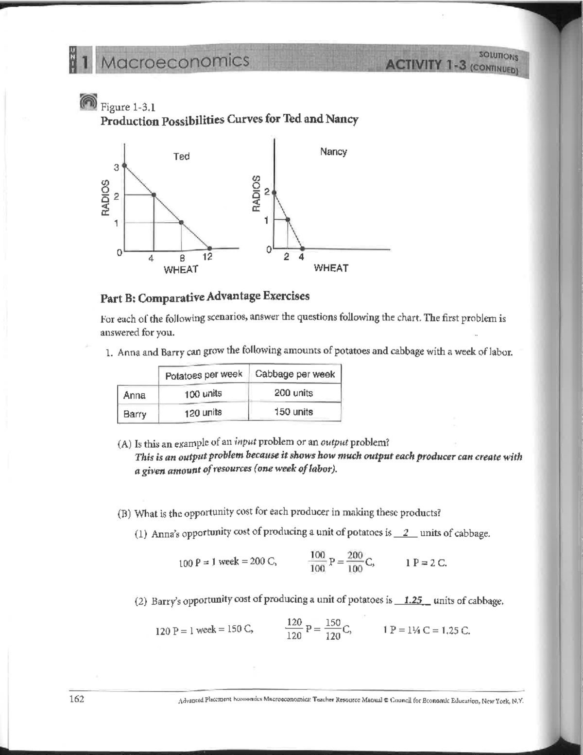 Comparative Advantage Packet Answers International Economics Studocu
