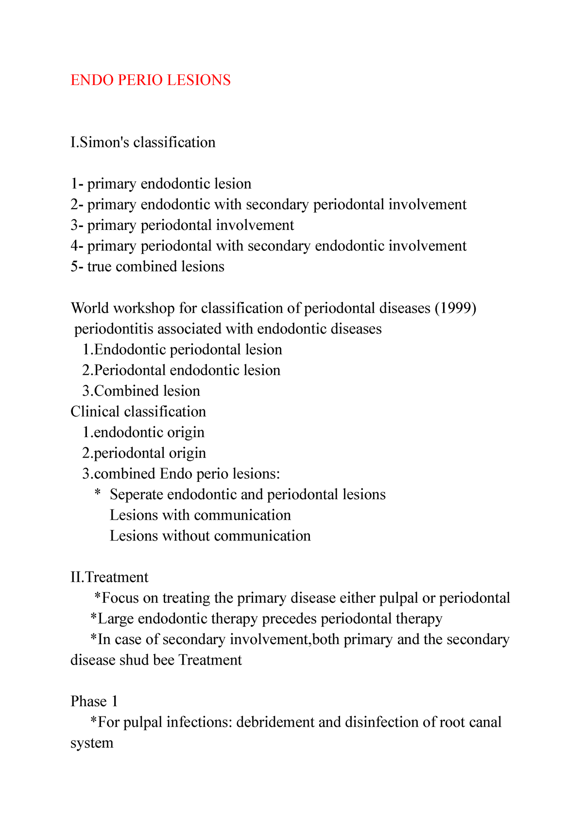 Endo Perio Lesions Endo Perio Lesions I S Classification Primary