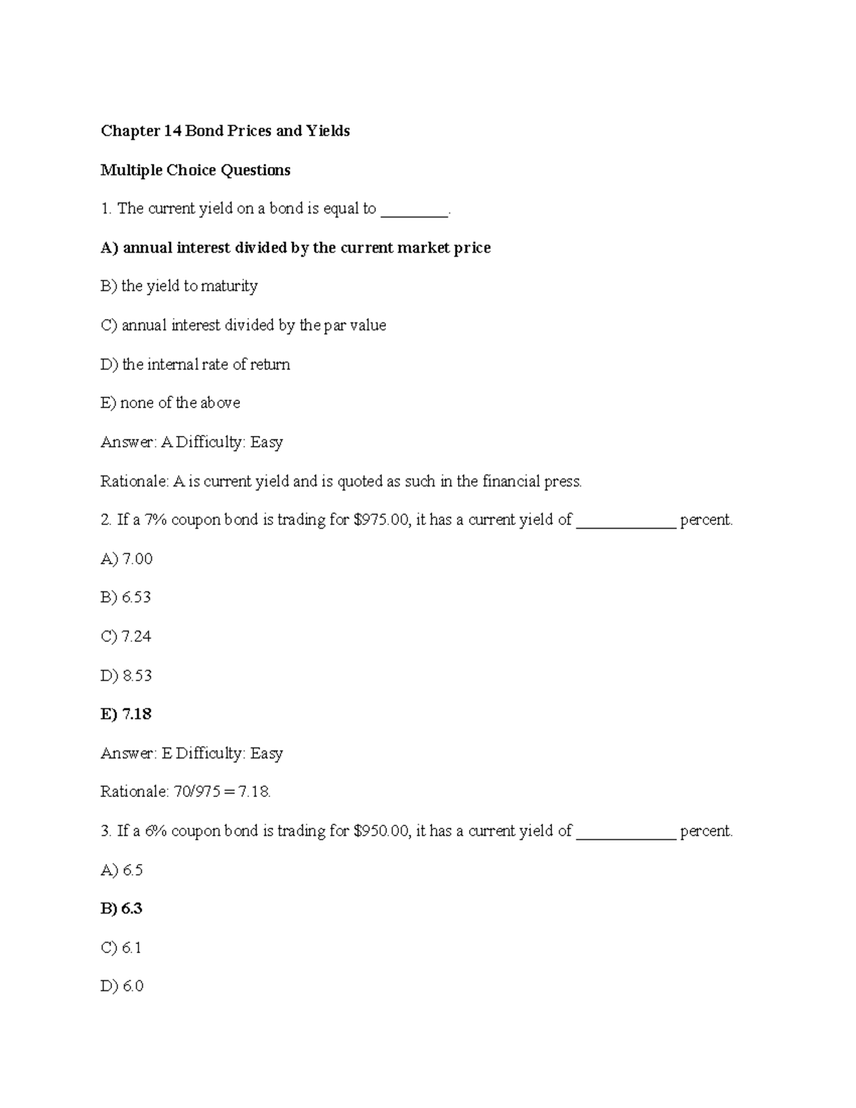 Chap 7 - FULL - Bond Prices And Yields - Chapter 14 Bond Prices And ...