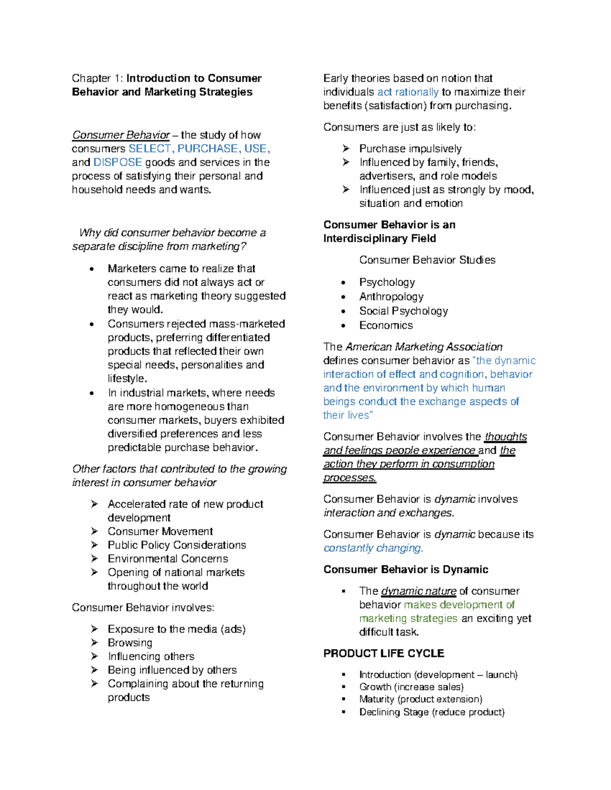 Consumer Behavior Reviewer 1 - Chapter 1: Introduction to Consumer ...