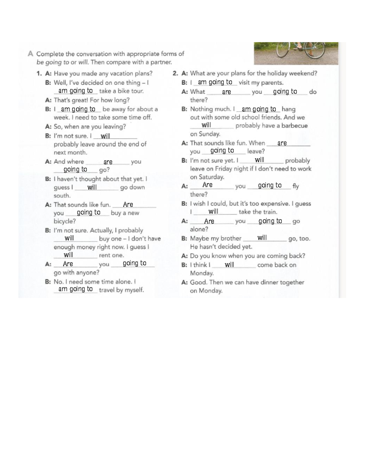 Activity unit 5 - apuntes de ingles - am going to am going to will are ...