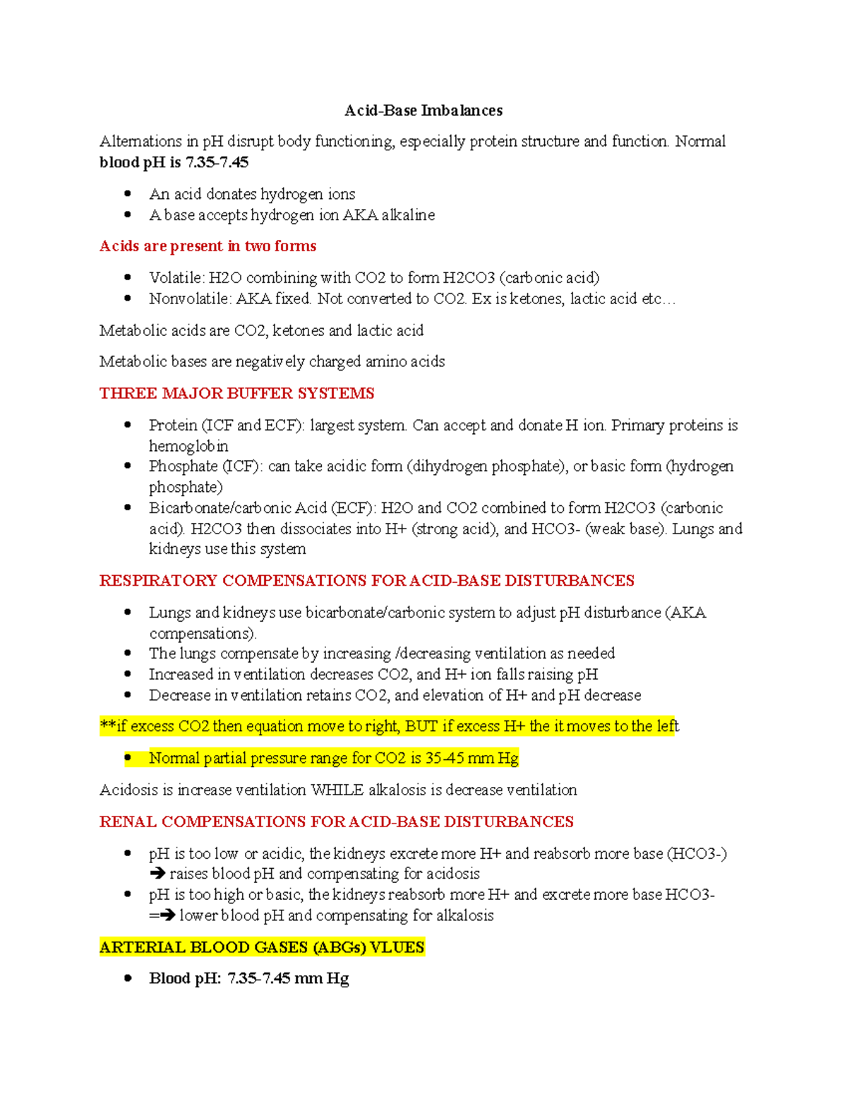 Acidbase Imbalance - Acid-Base Imbalances Alternations In PH Disrupt ...