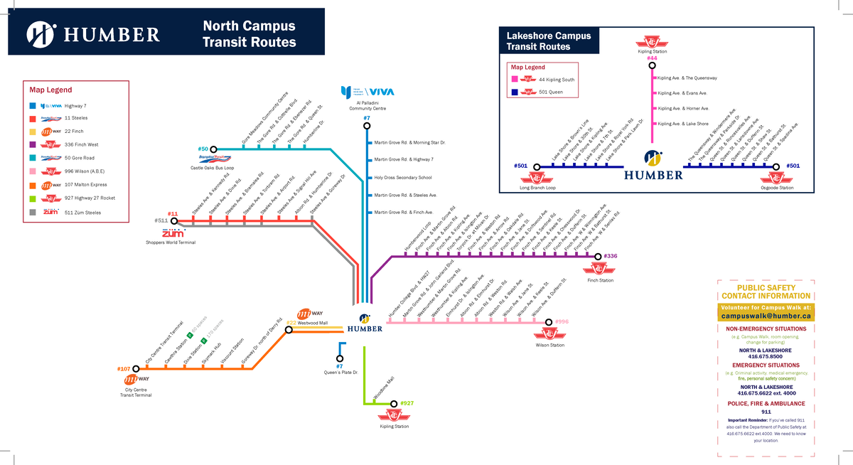 Humber-transit-map - bkbnkjn - Map Legend North Campus Transit Routes ...