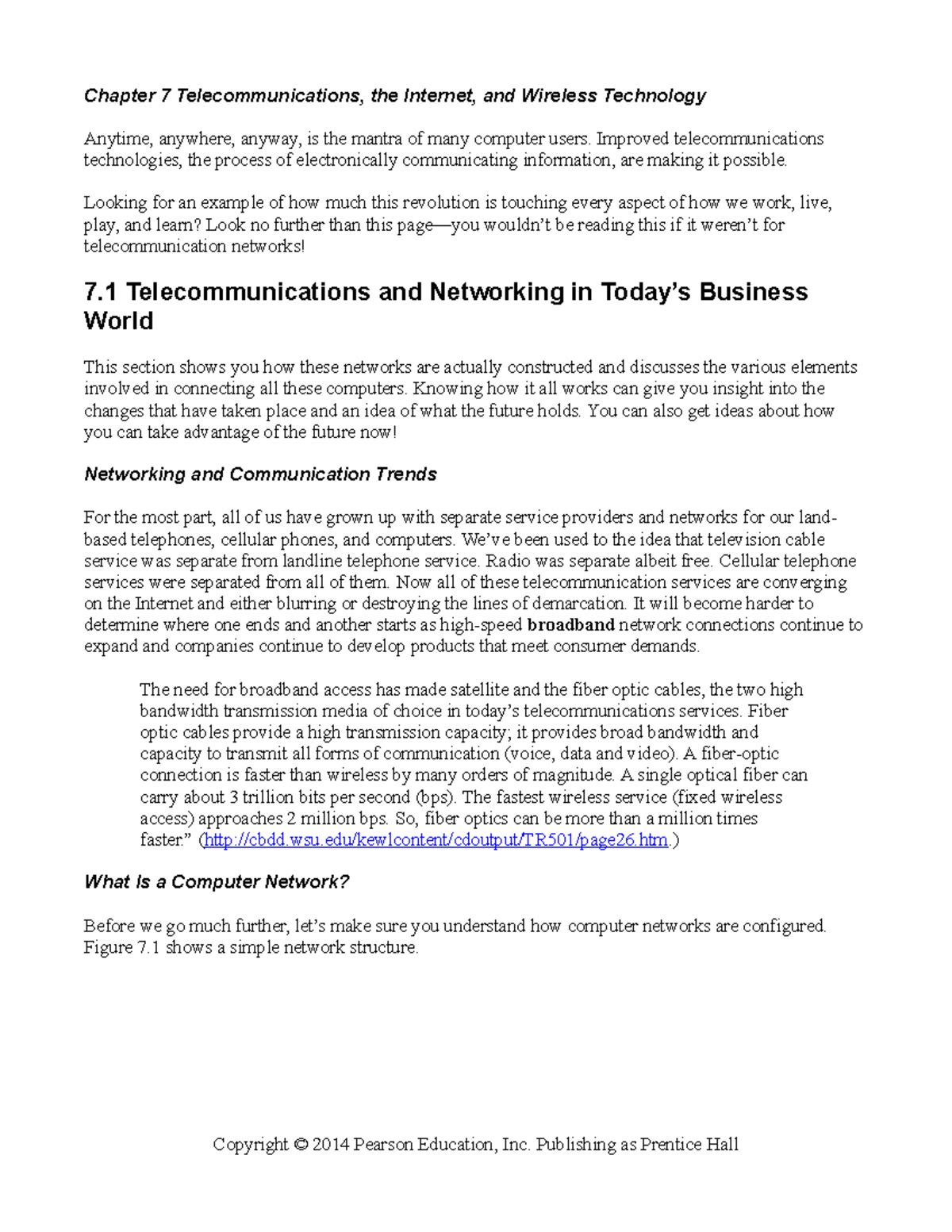 Chapter 7 Telecommunications - Chapter 7 Telecommunications, the ...