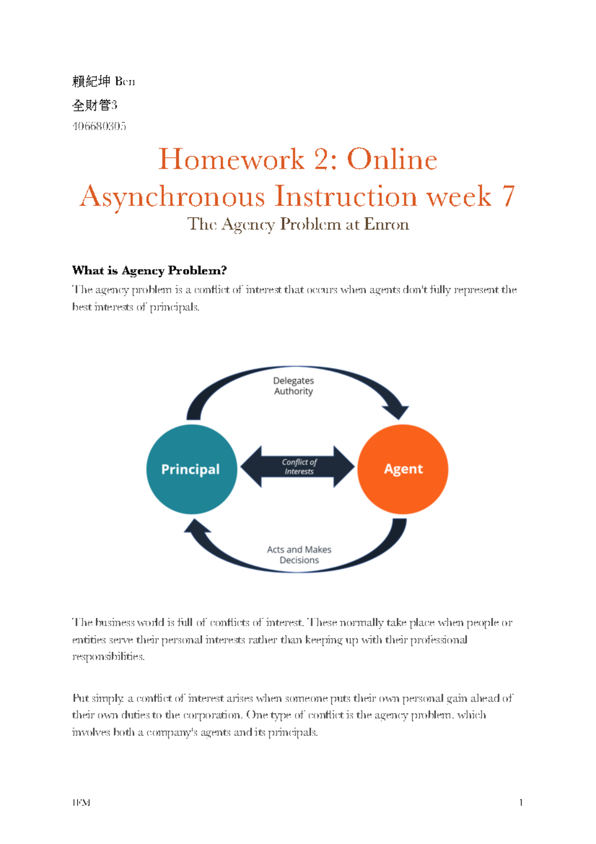 Homework 2- Online Asynchronous Instruction - 賴紀坤 Ben 全財管 3 406680305 ...