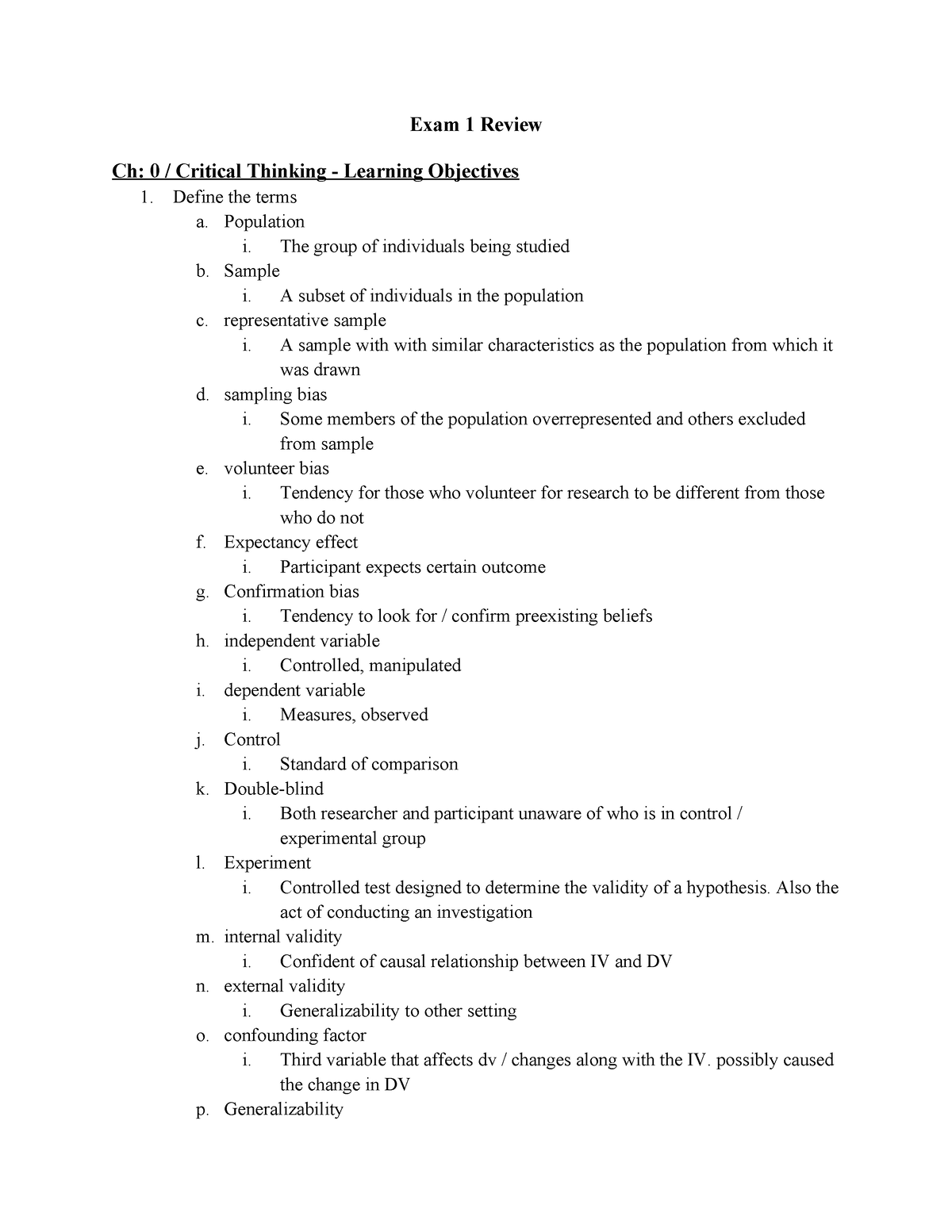 Exam 1 Summary The Human Lifespan Exam 1 Review Ch 0 / Critical