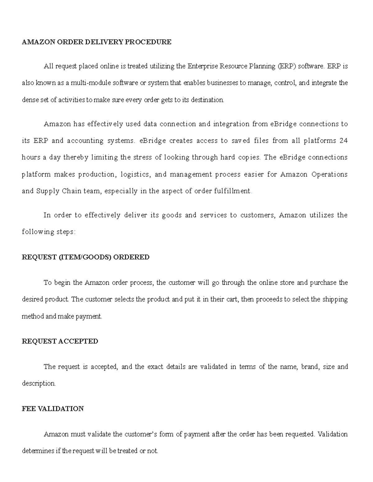 30 How works AMAZON ORDER DELIVERY PROCEDURE All request